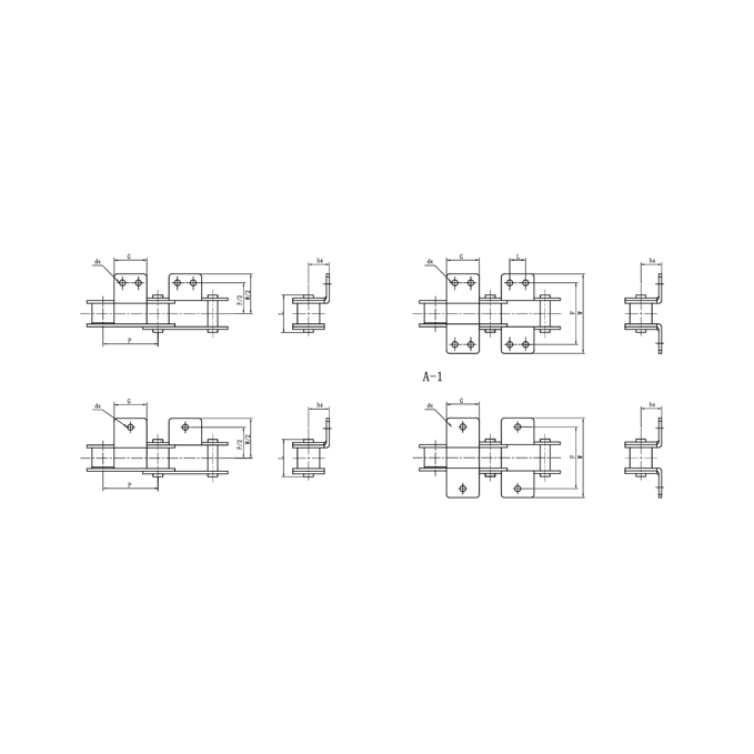 ডাবল পিচ পরিবাহক চেইন সংযুক্তি