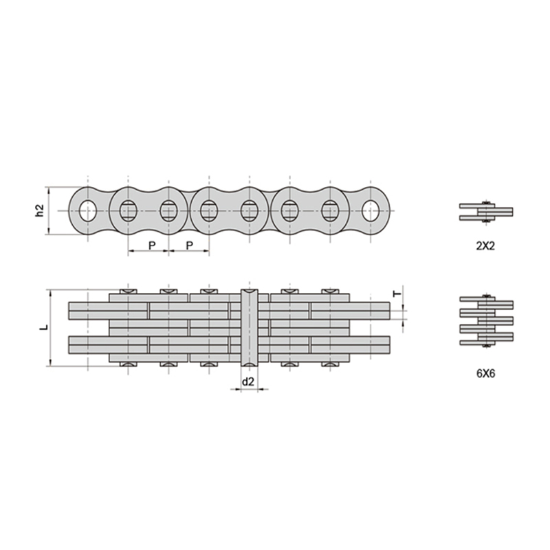 (LL সিরিজ) কম রক্ষণাবেক্ষণ উচ্চ স্থিতিশীলতা পাতার চেইন