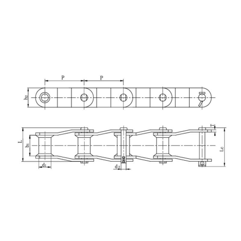ঝালাই ইস্পাত টাইপ cranked লিঙ্ক মিল চেইন